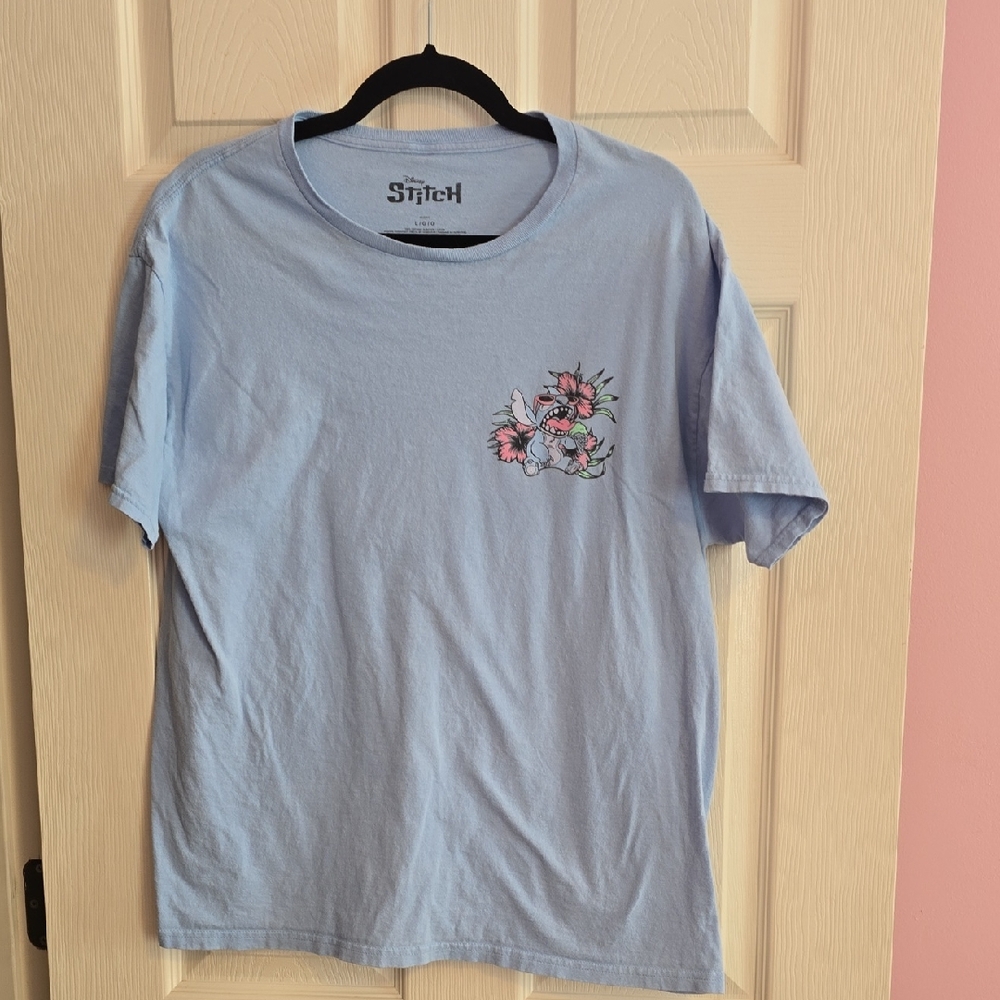 Disney Light‎ Blue Stitch Logo Tee